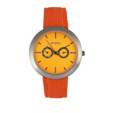 Simplify The 6100 Canvas-Overlaid Strap Watch w/ Day/Date - Orange SIM6106