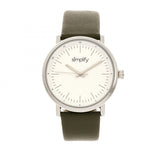 Simplify The 6200 Leather-Strap Watch - White/Olive SIM6201
