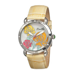 Bertha Josephine MOP Leather-Band Ladies Watch - Silver/Yellow BTHBR1504