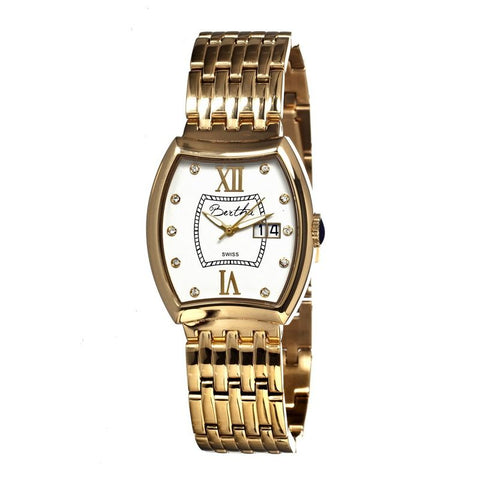 Bertha Charlotte Ladies Swiss Bracelet Watch - Gold/White BTHBR3103