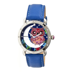 Bertha Ashley MOP Leather-Band Ladies Watch - Silver/Blue BTHBR3005