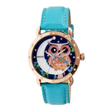 Bertha Ashley MOP Leather-Band Ladies Watch - Rose Gold/Turquoise BTHBR3007