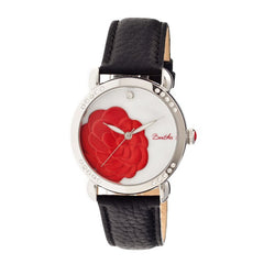 Bertha Daphne MOP Leather-Band Ladies Watch - Black/White BTHBR4601