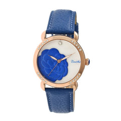 Bertha Daphne MOP Leather-Band Ladies Watch - Blue/White BTHBR4607