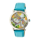 Bertha Jennifer MOP Leather-Band Ladies Watch - Silver/Turquoise BTHBR5001