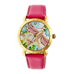 Bertha Jennifer MOP Leather-Band Ladies Watch - Gold/Pink BTHBR5004