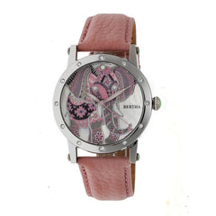 Bertha Betsy MOP Leather-Band Ladies Watch - Silver/Pink BTHBR5702