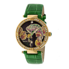 Bertha Camilla Mother-Of-Pearl Leather-Band Watch - Green BTHBR6206