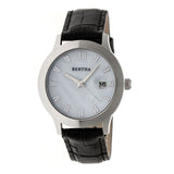 Bertha Eden Mother-Of-Pearl Leather-Band Watch w/Date - Black/Silver BTHBR6501