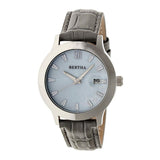 Bertha Eden Mother-Of-Pearl Leather-Band Watch w/Date - Grey/Silver BTHBR6502