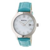 Bertha Eden Mother-Of-Pearl Leather-Band Watch w/Date - Turquoise/Silver BTHBR6503