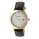 Bertha Eden Mother-Of-Pearl Leather-Band Watch w/Date - Black/Gold BTHBR6504