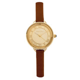 Bertha Madison Sunray Dial Leather-Band Watch - Camel/Gold BTHBR6705