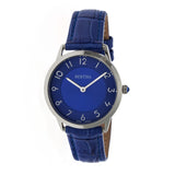 Bertha Abby Swiss Leather-Band Watch - Silver/Blue BTHBR6805