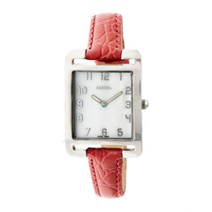 Bertha Marisol Swiss MOP Leather-Band Watch - Coral BTHBR6902