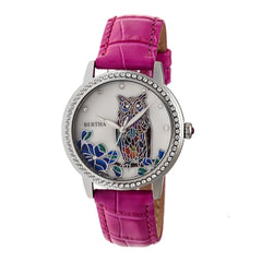 Bertha Madeline MOP Leather-Band Watch - Hot Pink BTHBR7106