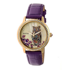 Bertha Madeline MOP Leather-Band Watch - Plum BTHBR7107