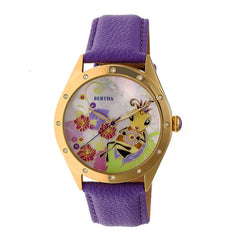 Bertha Ericka MOP Leather-Band Watch - Purple BTHBR7205