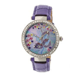 Bertha Mia Mother-Of-Pearl Leather-Band Watch - Purple BTHBR7402