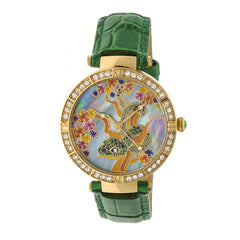 Bertha Mia Mother-Of-Pearl Leather-Band Watch - Green BTHBR7403