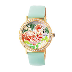 Bertha Luna Mother-Of-Pearl Leather-Band Watch - Mint BTHBR7704