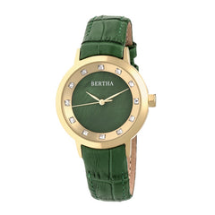 Bertha Cecelia Leather-Band Watch - Green BTHBR7503