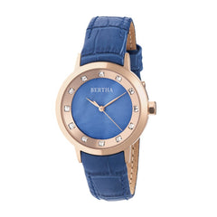 Bertha Cecelia Leather-Band Watch - Blue BTHBR7505