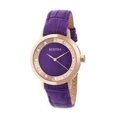 Bertha Cecelia Leather-Band Watch - Purple BTHBR7506