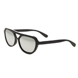 Bertha Brittany Buffalo-Horn Polarized Sunglasses - Black/Silver BRSBR005B
