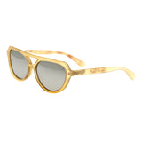 Bertha Brittany Buffalo-Horn Polarized Sunglasses - Honey/Silver BRSBR005C