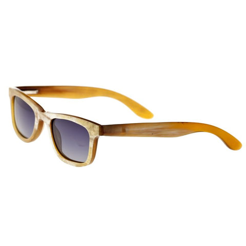 Bertha Zoe Buffalo-Horn Polarized Sunglasses - Cream-Black/Black BRSBR008Z