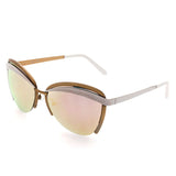Bertha Aubree Polarized Sunglasses - White/Rose Gold BRSBR017W