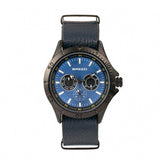 Breed Dixon Leather-Band Watch w/Day/Date - Blue BRD7306