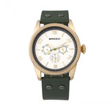 Breed Rio Leather-Band Watch w/Day/Date - Gold/Green BRD7404