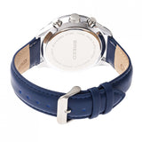 Breed Maverick Chronograph Leather-Band Watch w/Date - Silver/Blue BRD7504