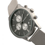 Breed Espinosa Chronograph Mesh-Bracelet Watch w/ Date - Silver/Gunmetal BRD7602