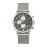Breed Espinosa Chronograph Mesh-Bracelet Watch w/ Date - Silver/Gunmetal BRD7602