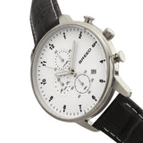 Breed Holden Chronograph Leather-Band Watch w/ Date - Silver BRD7803