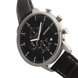 Breed Holden Chronograph Leather-Band Watch w/ Date - Silver/Black BRD7804