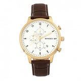 Breed Holden Chronograph Leather-Band Watch w/ Date - Gold/Brown BRD7805