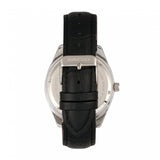 Breed Louis Leather-Band Watch w/Date - Black/Silver BRD7901
