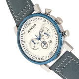 Breed Ryker Chronograph Leather-Band Watch w/Date - Teal/Silver BRD8201