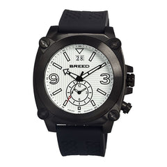 Breed Vin Dual-Time-Zone Swiss Quartz Men's Watch-Black/White