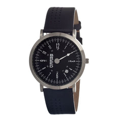 Breed Kimble One-Hand Leather-Band Men's Watch-Black