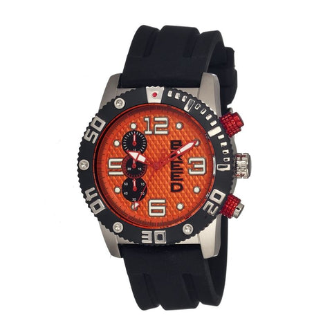 Breed Grand Prix Chronograph Men's Watch-Silver/Orange BRD3904