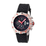 Breed Socrates Chronograph Men's Watch w/ Date-Silver/Red BRD6304