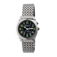 Breed Ray Moon-Phase Men's Bracelet Watch w/ Date-Silver/Black BRD6502
