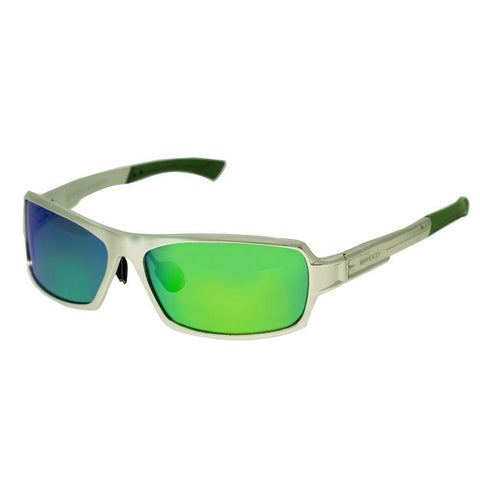Breed Cosmos Aluminium Polarized Sunglasses - Silver/Blue-Green BSG013SR