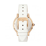 Bertha Cora Crystal-Encrusted Leather-Band Watch - White BTHBR6004