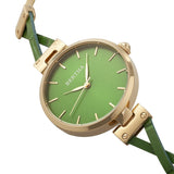 Bertha Amanda Criss-Cross Bracelet Watch - Gold/Green BTHBR7603